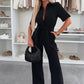 💕Button-Down-Jumpsuit mit Taillenband für Damen