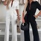 💕Button-Down-Jumpsuit mit Taillenband für Damen
