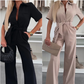 💕Button-Down-Jumpsuit mit Taillenband für Damen