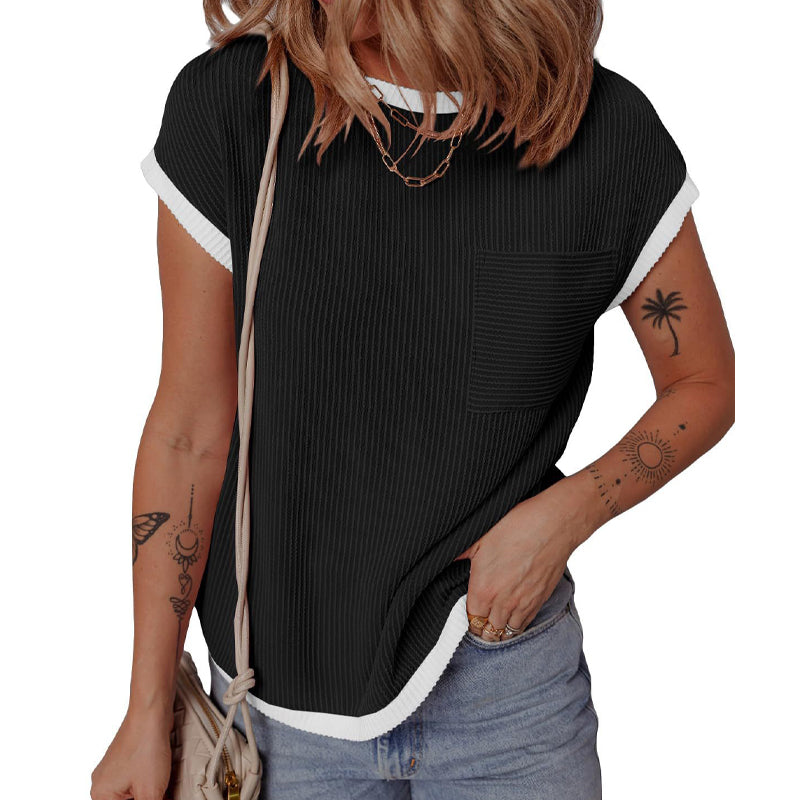 Lässiges Damen T-Shirt mit Rundhalsausschnitt und kurzen Ärmeln