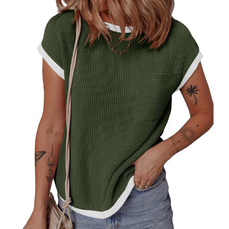Lässiges Damen T-Shirt mit Rundhalsausschnitt und kurzen Ärmeln