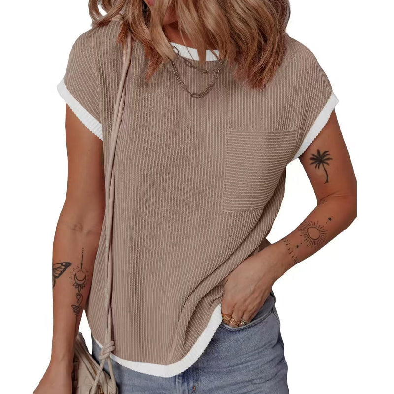 Lässiges Damen T-Shirt mit Rundhalsausschnitt und kurzen Ärmeln