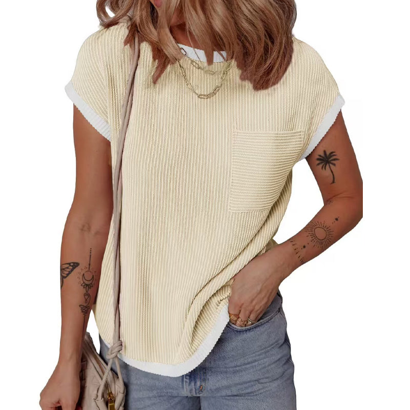 Lässiges Damen T-Shirt mit Rundhalsausschnitt und kurzen Ärmeln