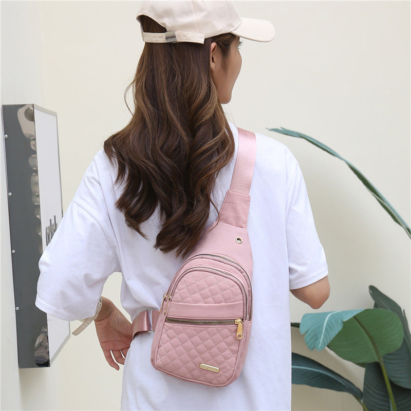 🛍️🎒Leichte Metall-Brusttasche mit Reißverschluss und Kabeldurchführung 🛍️– Exquisites Geschenk