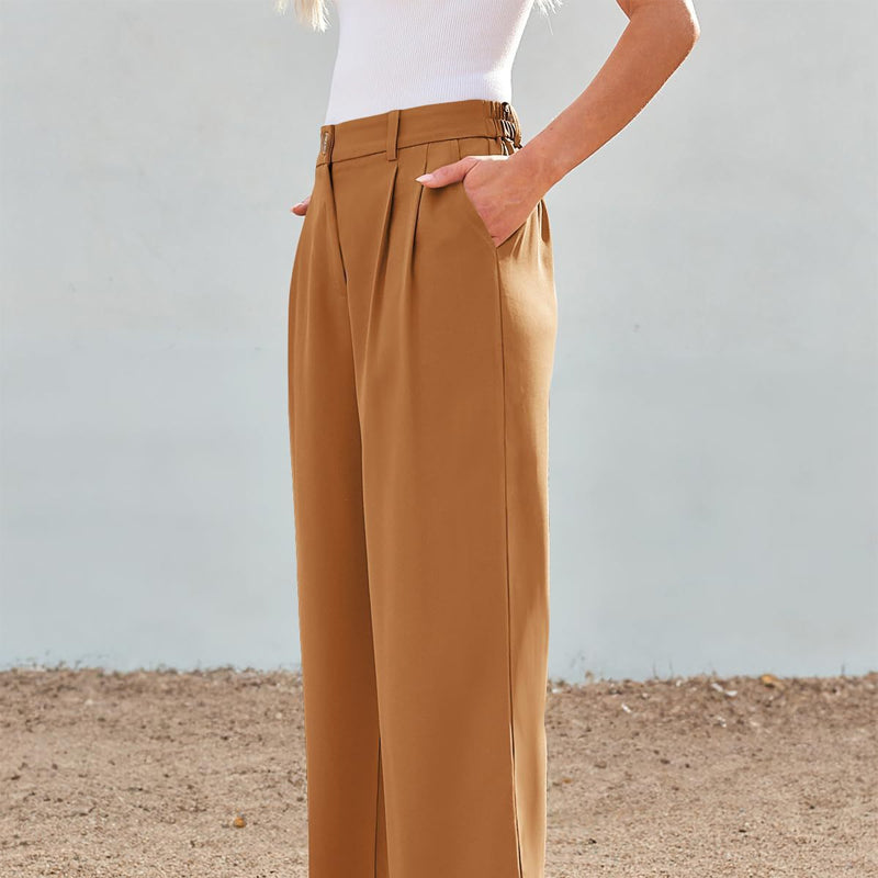 Lässige Hose mit hohem Bund und geradem Bein für Damen