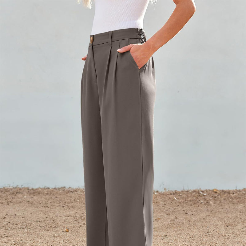 Lässige Hose mit hohem Bund und geradem Bein für Damen