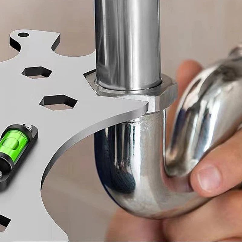 ✨Das ideale Werkzeug für Ihr Badezimmer✨ Multifunktionaler Wasserwaagen-Schlüssel für das Badezimmer