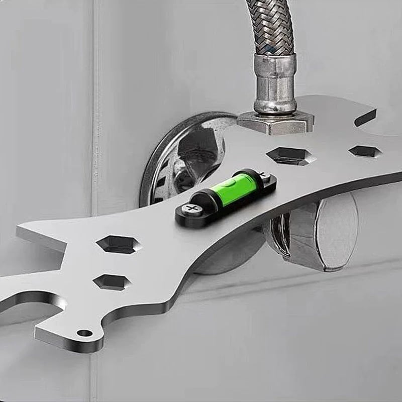 ✨Das ideale Werkzeug für Ihr Badezimmer✨ Multifunktionaler Wasserwaagen-Schlüssel für das Badezimmer