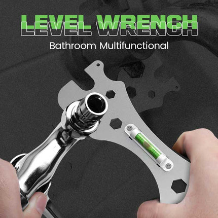 ✨Das ideale Werkzeug für Ihr Badezimmer✨ Multifunktionaler Wasserwaagen-Schlüssel für das Badezimmer