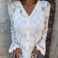 🌸Sommer Hot Sale 49%OFF🌸Women's Lace V-Neck Long Sleeve Top