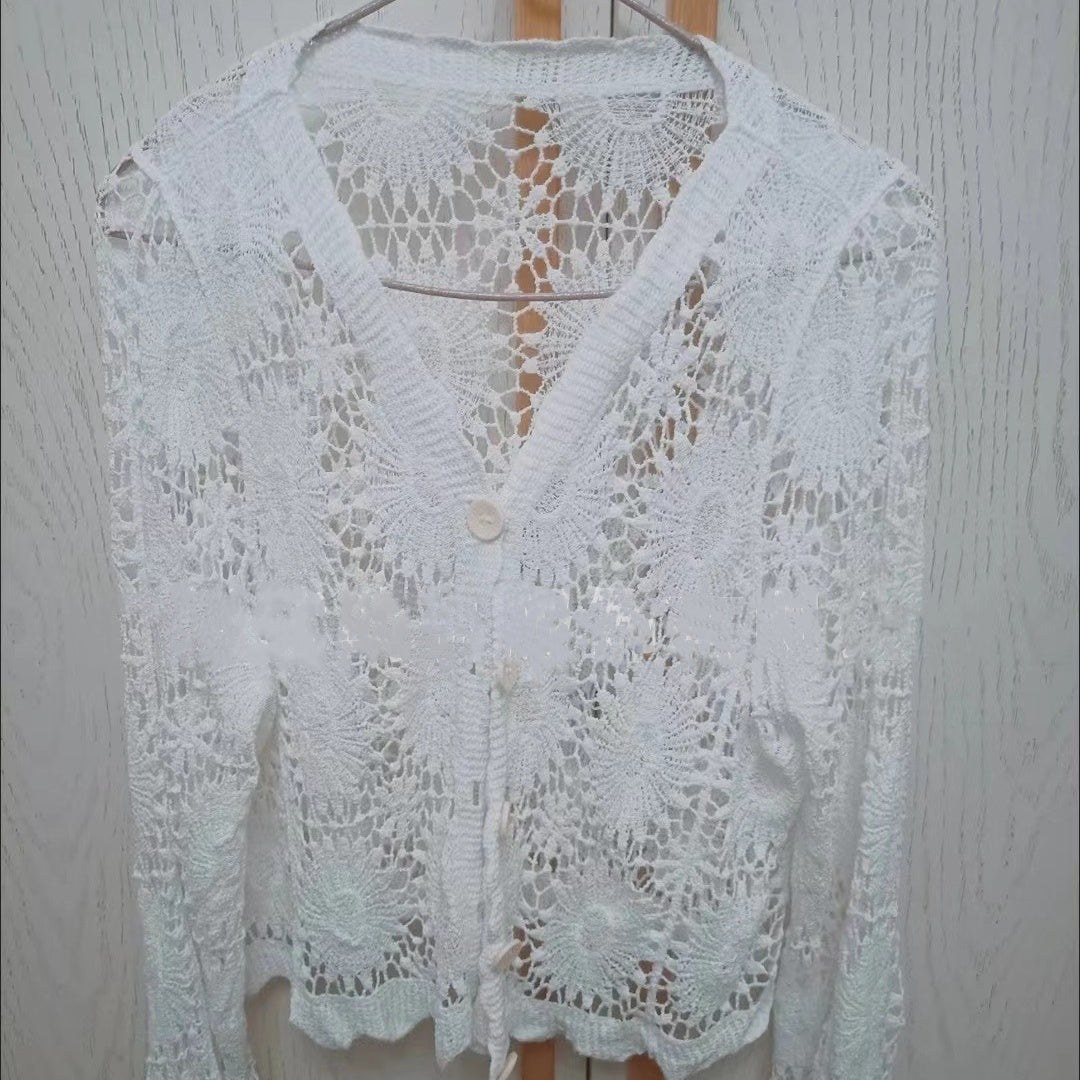 🌸Sommer Hot Sale 49%OFF🌸Women's Lace V-Neck Long Sleeve Top