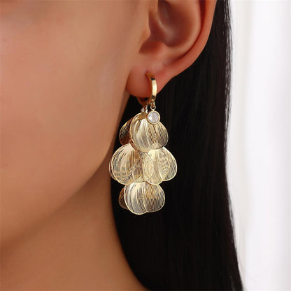 🦋Creolen mit Blattdesign in Schichtoptik für Damen