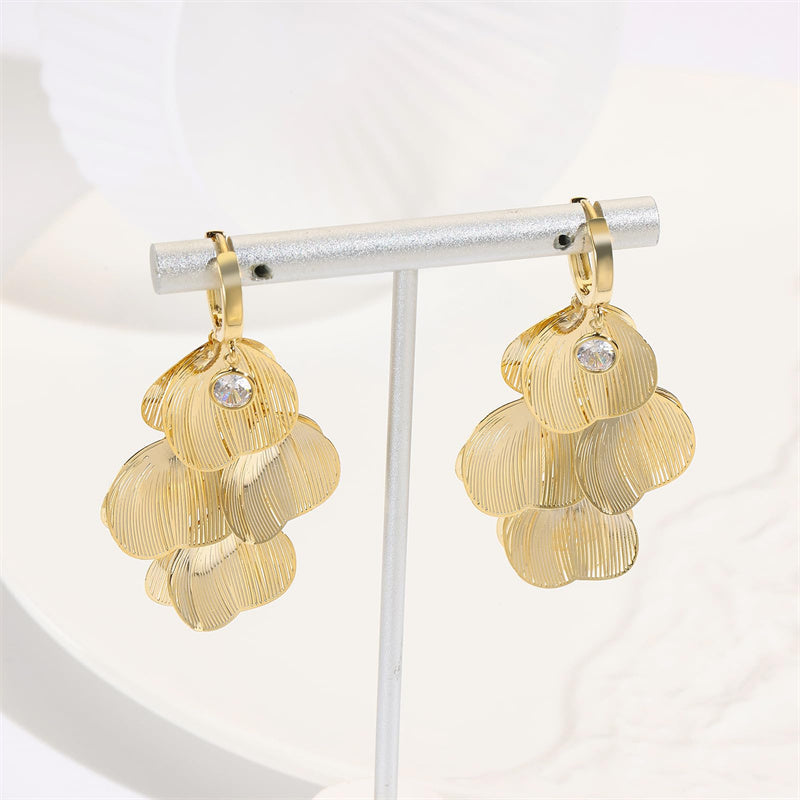 🦋Creolen mit Blattdesign in Schichtoptik für Damen