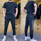 👖Zweiteiliges Sport-Set für Herren: Kurzarm-T-Shirt & Lange Hose