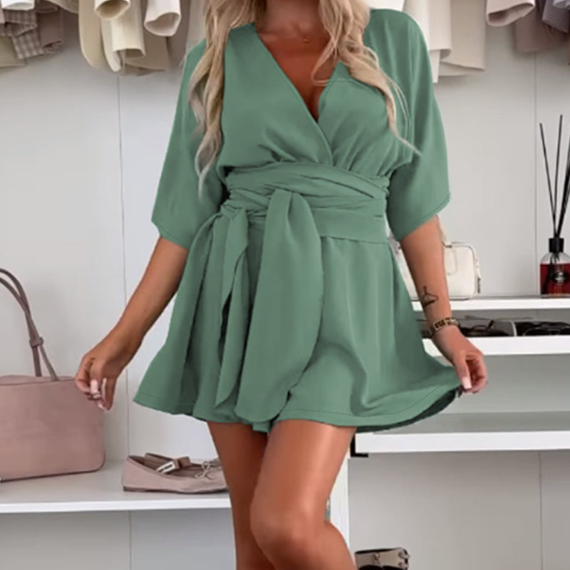 🦋Damen eleganter Kurzarm-Shorts-Jumpsuit