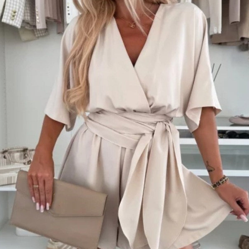 🦋Damen eleganter Kurzarm-Shorts-Jumpsuit