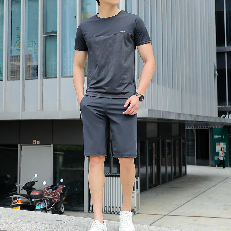 🔥Herren-Sommer-Trainingsanzug mit Kurzarmshirt & Shorts