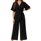 ❤️Eleganter V-Ausschnitt Jumpsuit mit breiter Taille und Bindeband für Damen