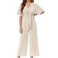 ❤️Eleganter V-Ausschnitt Jumpsuit mit breiter Taille und Bindeband für Damen