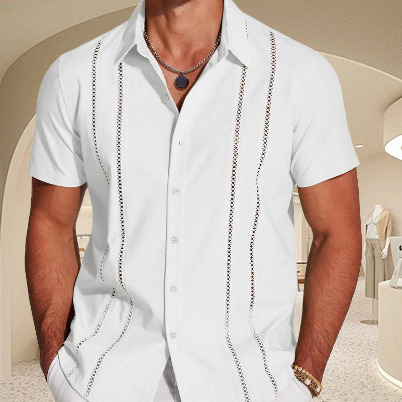 🎁Lässiges Button-Down-Kurzarmhemd für Herren
