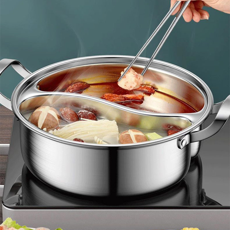 🔥🔥Hot Pot mit zwei Fächern aus dickem Edelstahl
