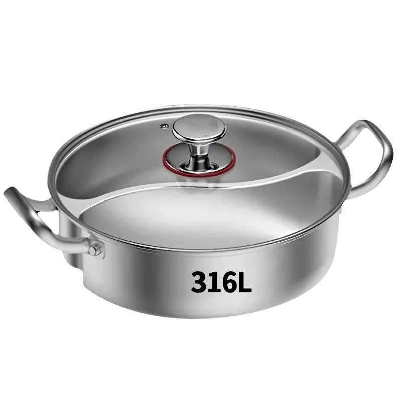 🔥🔥Hot Pot mit zwei Fächern aus dickem Edelstahl