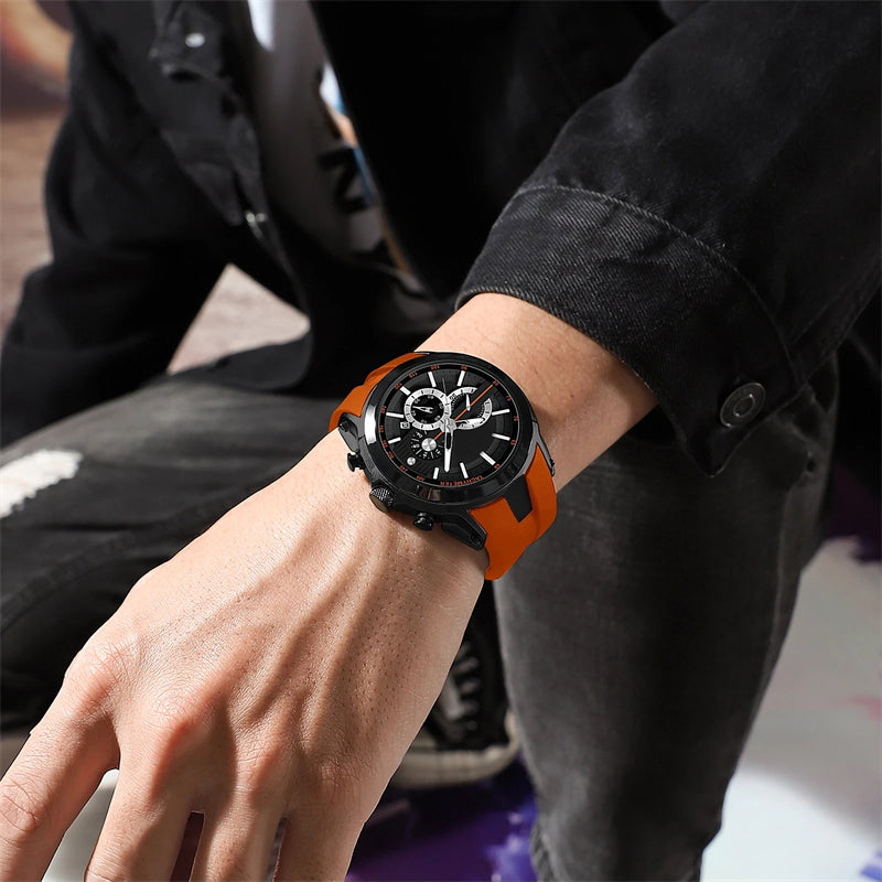 🔥Sportuhr im Stil mit Leuchtanzeige, Silikonarmband und wasserdichtem Design