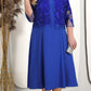 ✨💃Unifarbenes Damenkleid mit bestickter Jacke aus Spitze