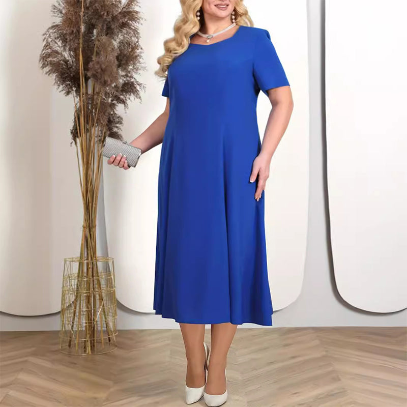 Unifarbenes Damenkleid mit bestickter Jacke aus Spitze