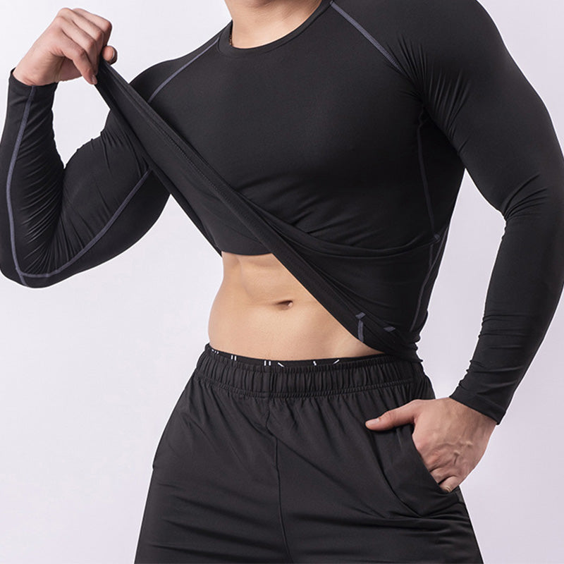 Langärmliges, enganliegendes Sportshirt für Herren – schnelltrocknend und bequem