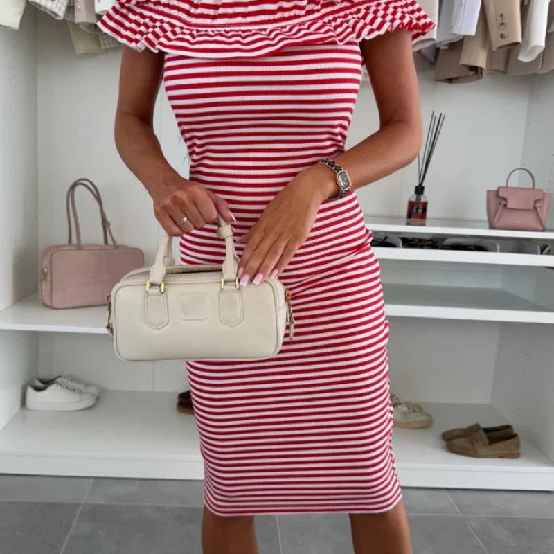 👗Elegantes, schulterfreies, figurformendes Rüschenkleid für Damen – Perfektionieren Sie Ihre Kurven✨