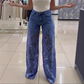🌸Gespleißte Jeans mit Spitze🔥