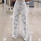 🌸Gespleißte Jeans mit Spitze🔥