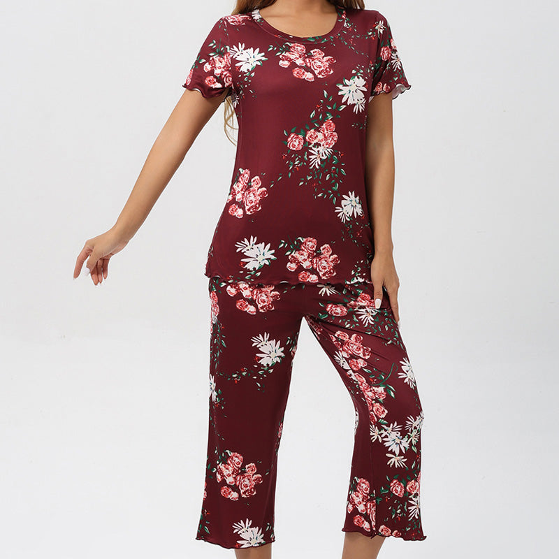 🎁Bedrucktes Damen Top & Hose Nachtwäsche Set
