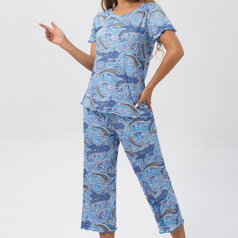 🎁Bedrucktes Damen Top & Hose Nachtwäsche Set