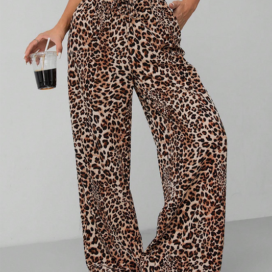 🍉🍉Modische, weite Hose mit geradem Bein und Leopardenmuster für Damen