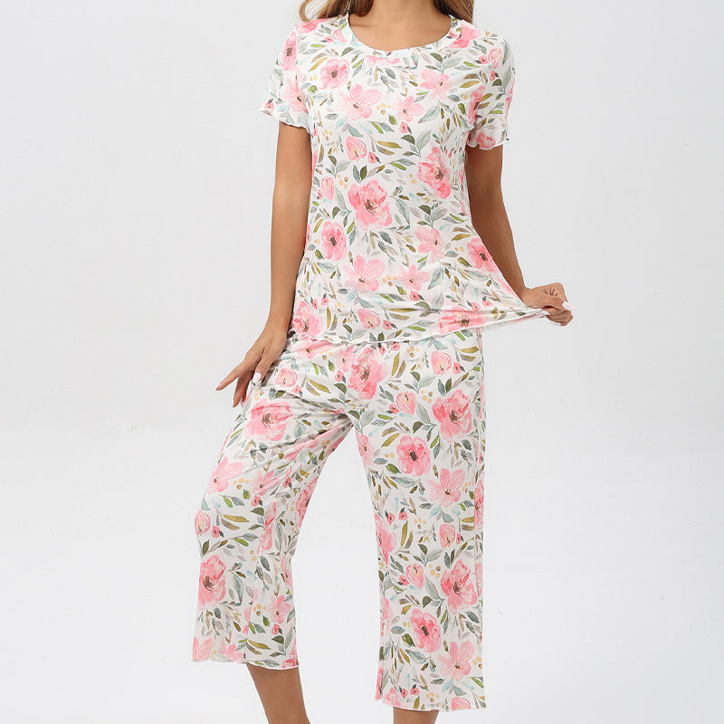 🎁Bedrucktes Damen Top & Hose Nachtwäsche Set