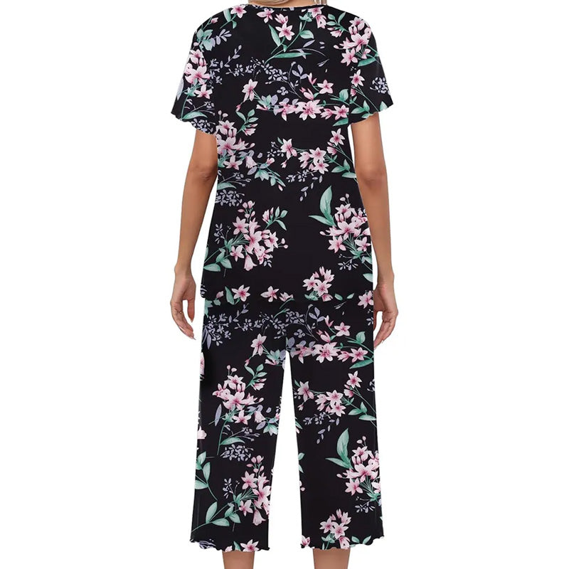 🎁Bedrucktes Damen Top & Hose Nachtwäsche Set