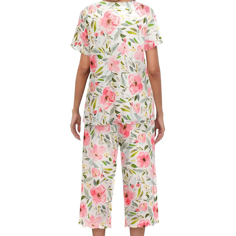 🎁Bedrucktes Damen Top & Hose Nachtwäsche Set