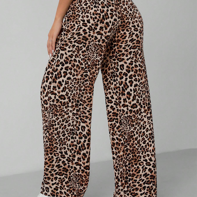 🍉🍉Modische, weite Hose mit geradem Bein und Leopardenmuster für Damen