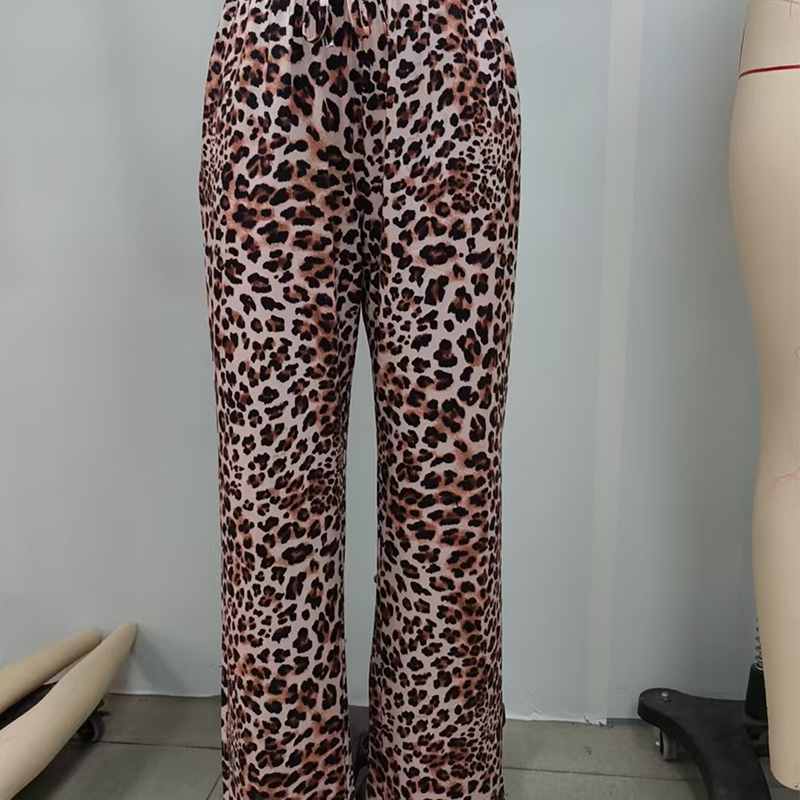 🍉🍉Modische, weite Hose mit geradem Bein und Leopardenmuster für Damen
