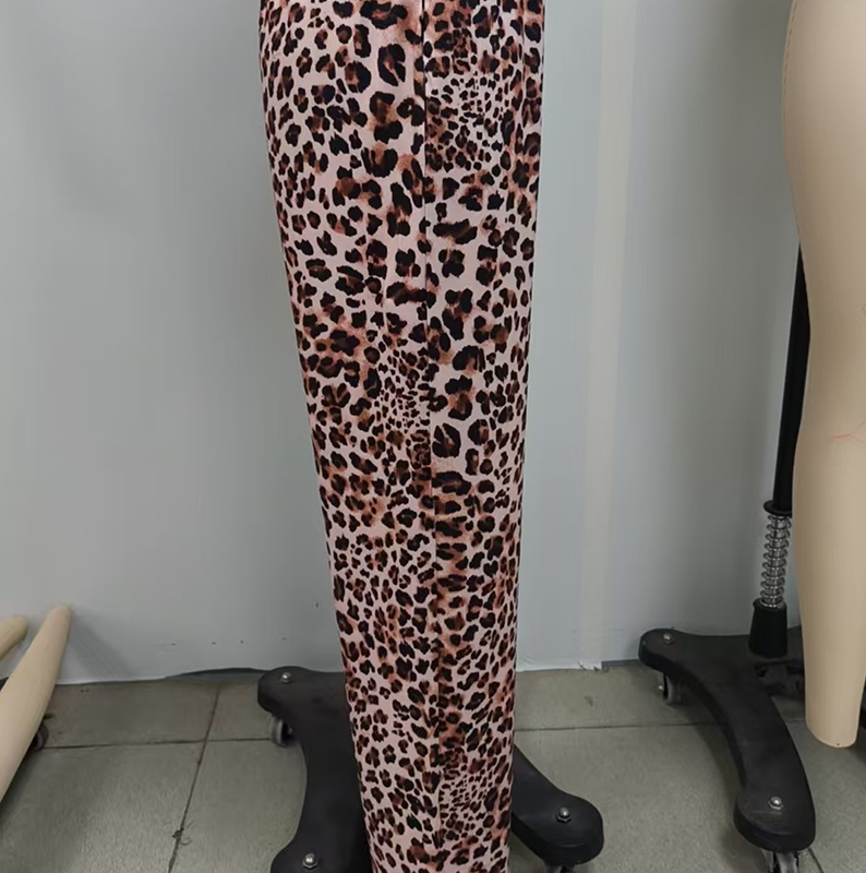 🍉🍉Modische, weite Hose mit geradem Bein und Leopardenmuster für Damen
