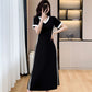 Lässiges & einfaches Frauenkleid mit V-Ausschnitt