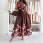 💃Elegantes bedrucktes Kleid mit V-Ausschnitt für Damen