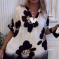 Locker geschnittenes Damenkleid mit Print und tiefem Tunika-Ausschnitt