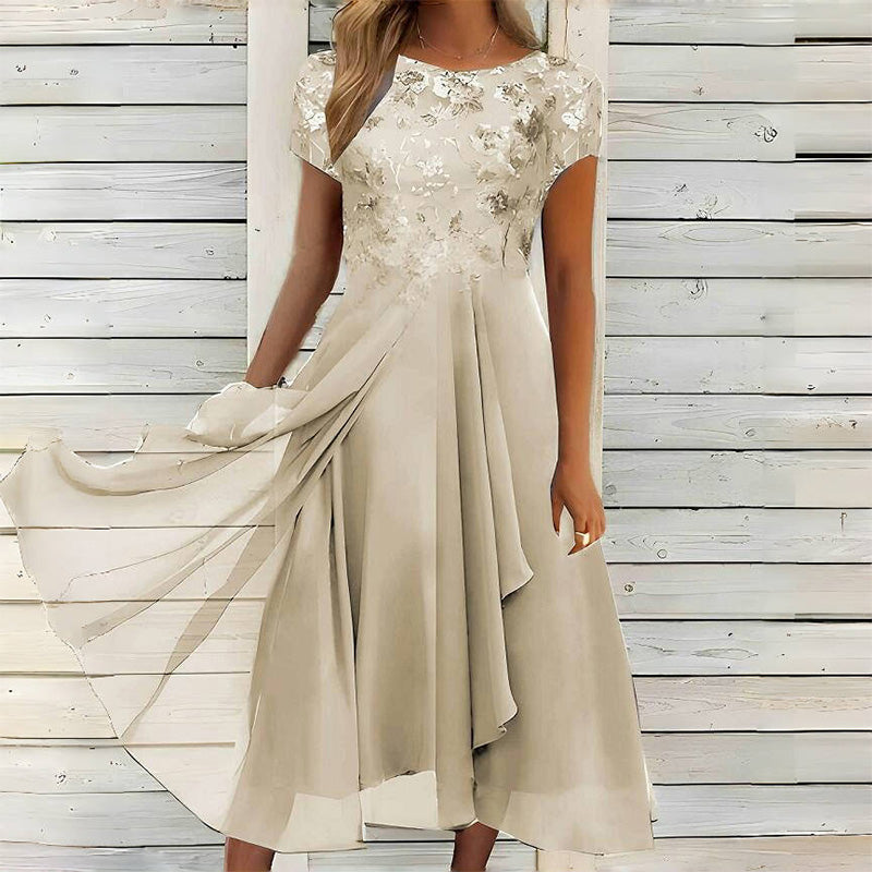 🌸💐Elegantes Damenkleid mit Rundhalsausschnitt🚀Kaufen Sie 2 und erhalten Sie kostenlosen Versand🚀