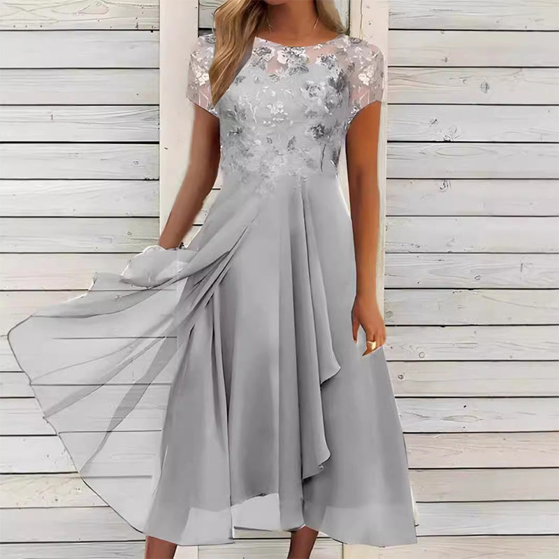 🌸💐Elegantes Damenkleid mit Rundhalsausschnitt🚀Kaufen Sie 2 und erhalten Sie kostenlosen Versand🚀