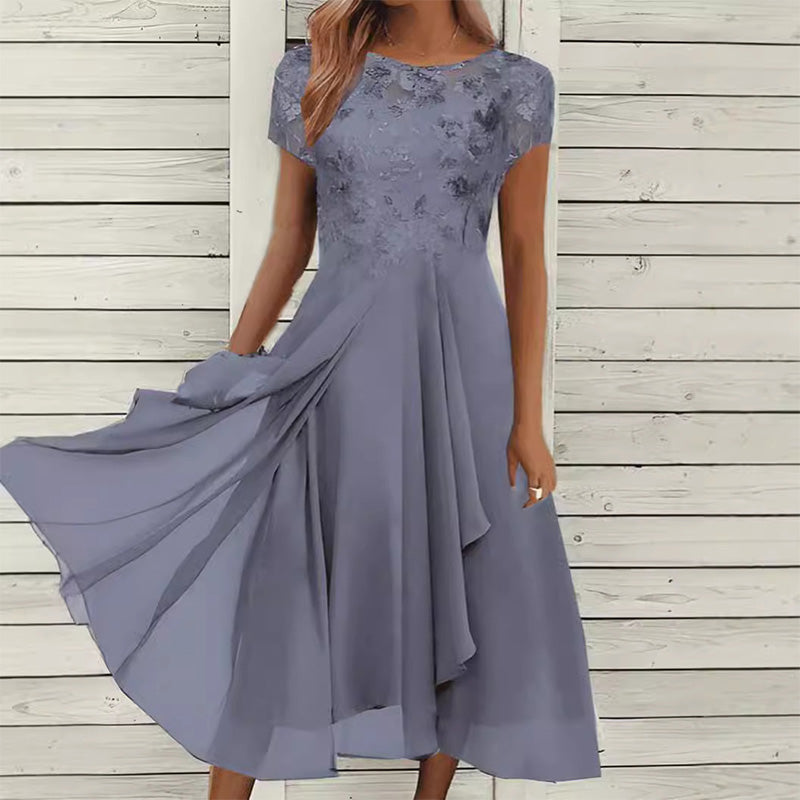 🌸💐Elegantes Damenkleid mit Rundhalsausschnitt🚀Kaufen Sie 2 und erhalten Sie kostenlosen Versand🚀