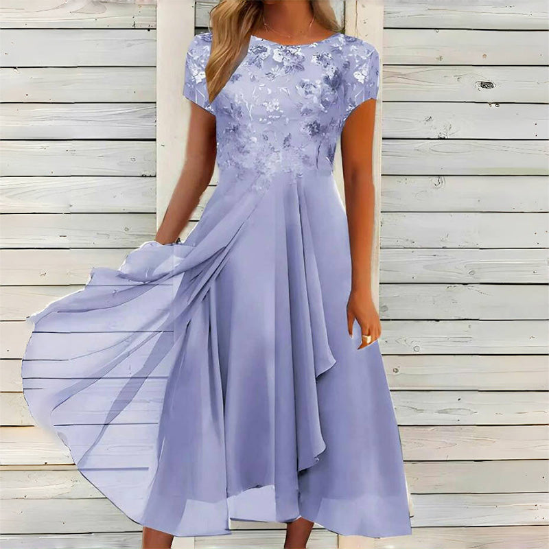 🌸💐Elegantes Damenkleid mit Rundhalsausschnitt🚀Kaufen Sie 2 und erhalten Sie kostenlosen Versand🚀