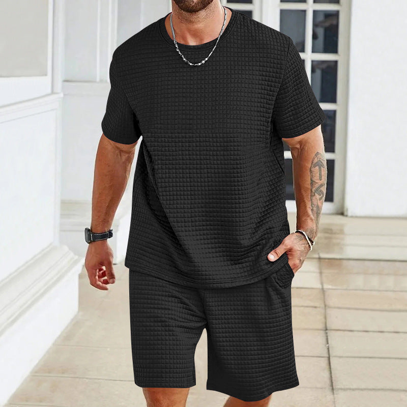 🎁Herren zweiteiliges Sport- und Freizeit-Set in einfarbigem Design🎁